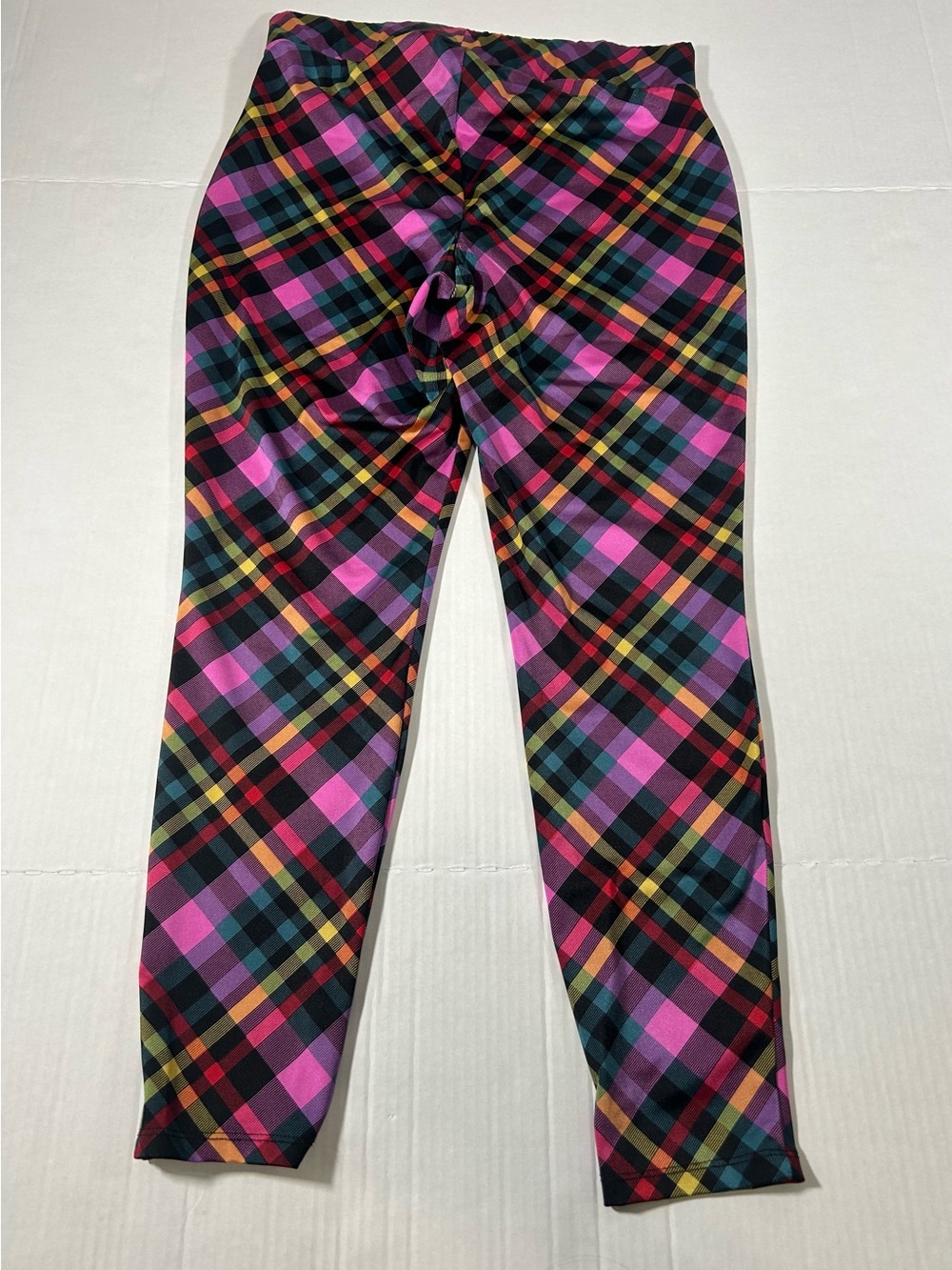 Betsey Johnson, torrid liquid rainbow plaid  Colorful  leggings pants 3/$30